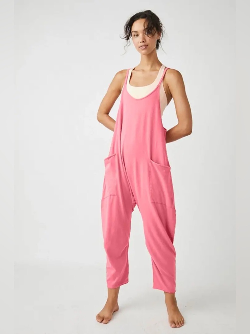 Free People Movement Hot Shot Onesie Jumpsuit Size S Pink NEW